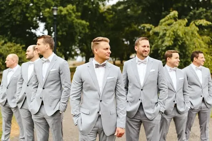 Terno slim cinza para casamento