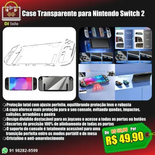 Case Transparente para Nintendo Switch 2