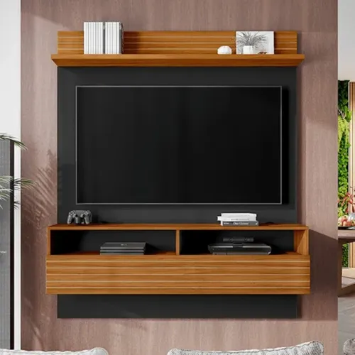 Painel Home Listra NT 1165 Notável Freijo/Preto - Entrega Rápida! 