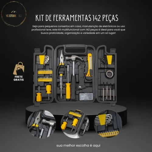KIT DE FERRAMENTAS 142 PEÇAS | FASTERR FST142 | Titanium