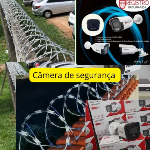 Câmera de segurança, cerca elétrica, alarme, interfone, motor de portão 