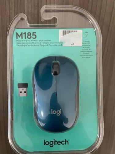 Mouse Logitech M185 Azul Original Novo Lacrado