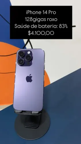 Iphone 14 Pro Roxo 128 GB SAÚDE DA BATERIA 83%