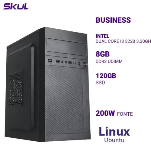 Computador B300 Dual Core I3 3220 3.30Ghz Mem 8Gb Ddr3 Ssd 120Gb Fonte 200W Linux Ubuntu