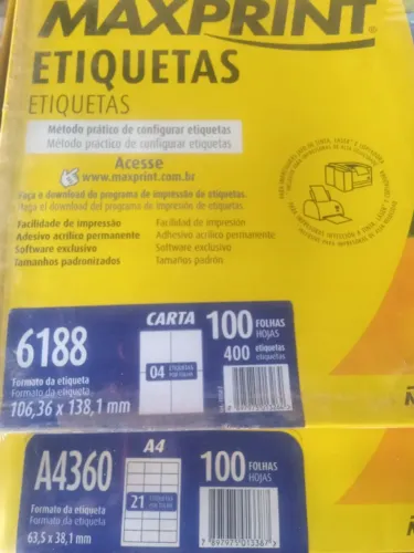 Etiquetas maxprint vários modelos