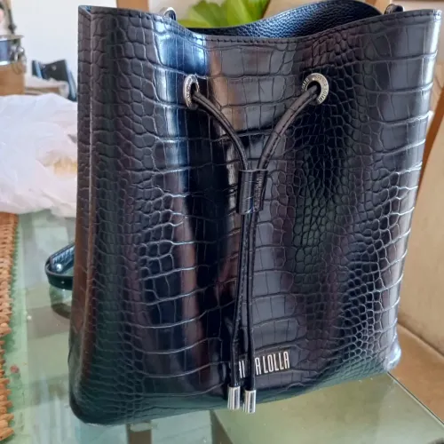 Bolsa Santa Lolla Croco Preta