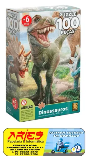 PUZZLE QUEBRA CABEÇA 100 PEÇAS DINOSSAUROS GROW