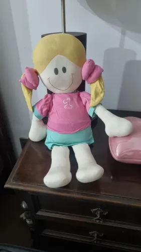 Boneca de Pano Antialérgica 100% Algodão - 50 cm - Nova