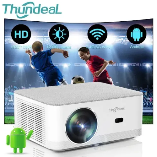 Projetor Thundeal Td92 Pro Full Hd Nativo 1080 Android 6500 Branco