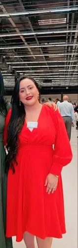 Vestido vermelho transpassado
