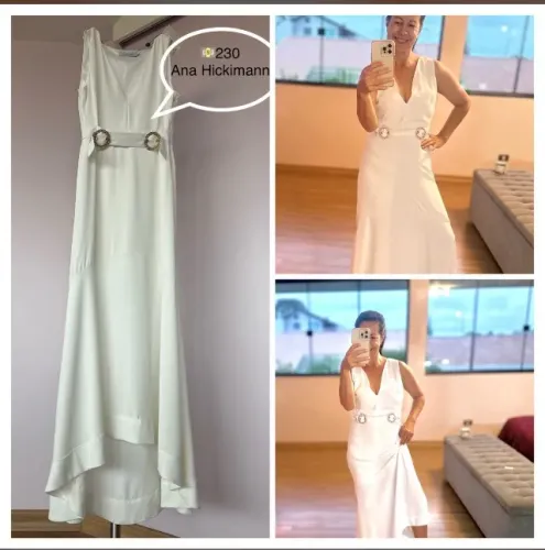 Vestido branco perfeito para casamento civil e Réveillon
