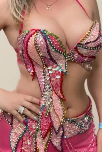Top cinturão e saia de dança do ventre