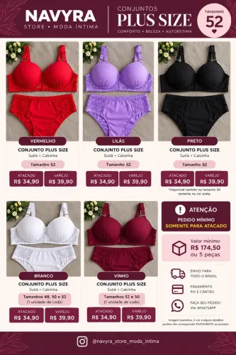 Conjunto de lingerie Plus size