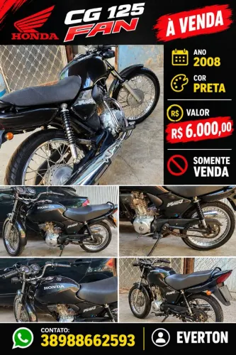 Fan 125 ano 2008 R$7.000