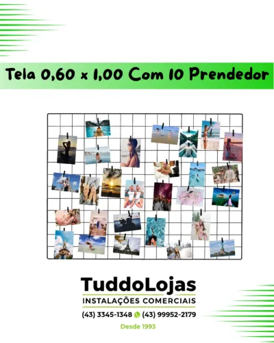 Tela 60x1,00 Memory Board Fotos com 10 Mini Prendedor