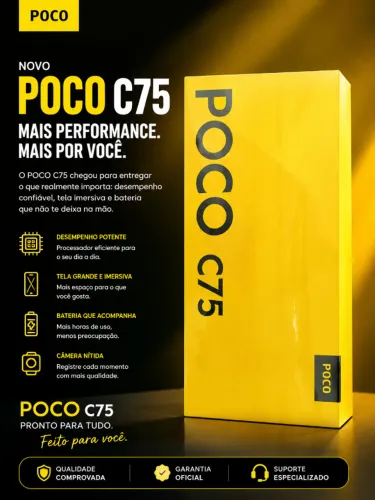 CELULAR XAIOMI POCO C75 BLACK 256GB