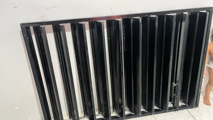 Janela de alumínio preta 1,5x1,0