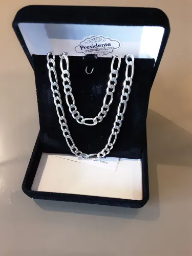 Corrente + Pulseira Prata Masculina Grumet 3x1, 925