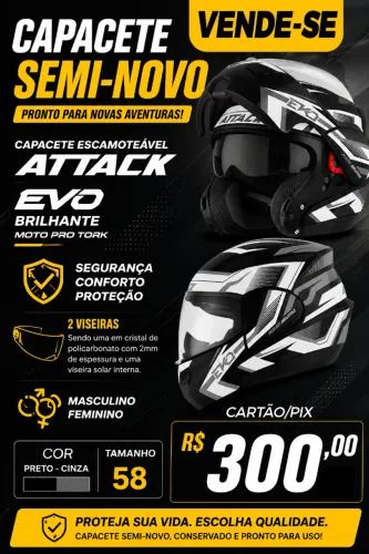 Capacete Escamoteável Attack Evo