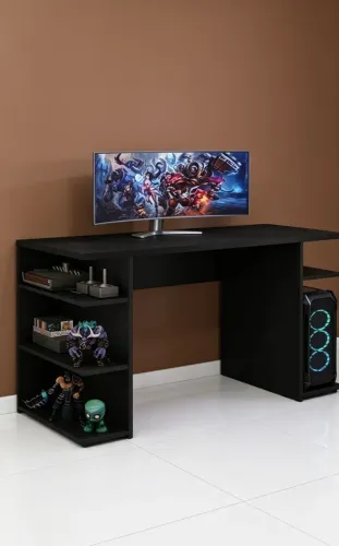 Mesa gamer em mdf preto entrega grátis