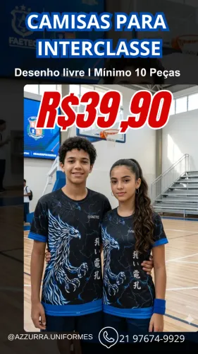 Camisas Para Interclasse Escolar, Eventos e Uniformes 100% Personalizadas !