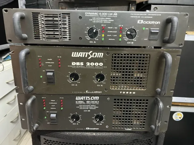Amplificadores Ciclotron Wattsom DBL 6000 e outros