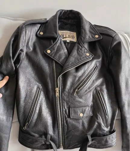 Jaqueta de couro legítimo vintage