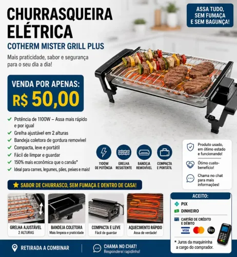 ? CHURRASQUEIRA ELÉTRICA COTHERM MISTER GRILL PLUS - 1100W ?