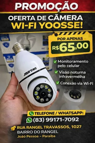 Câmera de segurança Wi-fi Yoosse Bocal Branca Full HD 360° Temos para Pronta Entrega