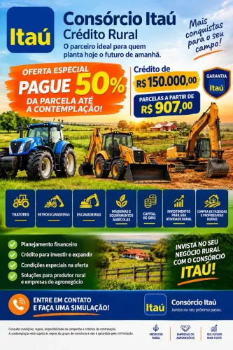 CONSÓRCIO ITAÚ ? CRÉDITO PARA O SEU NEGÓCIO RURAL