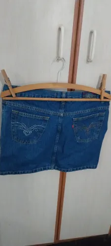 Saia jeans com brilhos