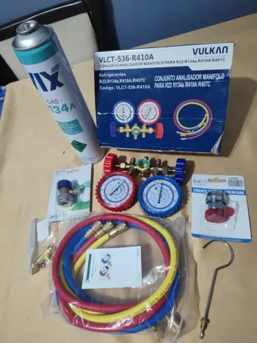 Kit Manifold para Refrigeração e Ar Condicionado Engate Rápido G R134 Válvula Mangueira
