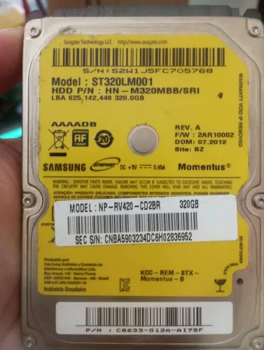 HD SAMSUNG 320GB PARA NOTEBOOK / XBOX E PLAYSTATION DVR CFTV