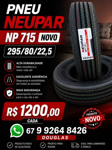 PNEUS NOVOS NEUPAR E DURABLE 295/80/22.5 ENTREGO EM TODA CAMPO GRANDE CONFIRA ? *