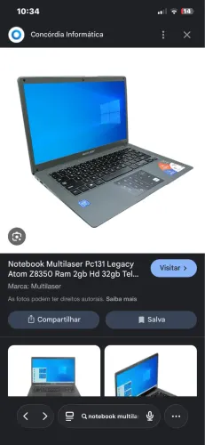 Notebook Multilaser 