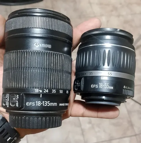 2 Lentes CANON/ 1 sony, vendo também na unidade CANON18-135:$900,CANON,18-55,$200,Sony:350