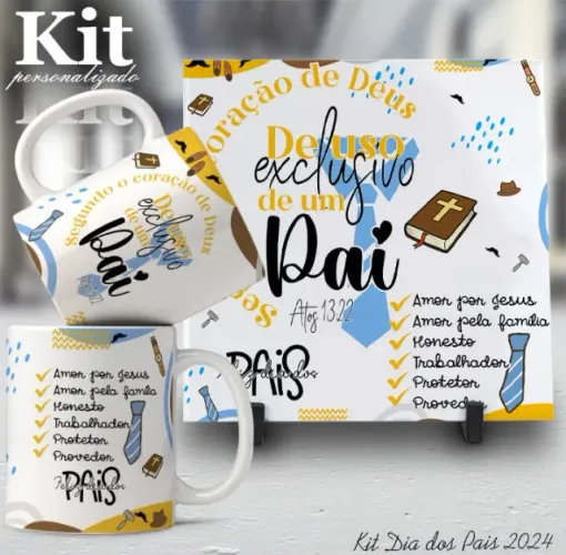 azulejo/cerâmica 15x15cm + caneca porcelana personalizada dia dos pais (por encomenda)