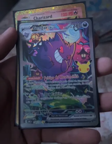 Carta Pokémon Gengar EX 154/128 Celebrações 30 anos