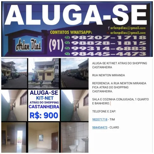 ALUGA-SE KIT-NET ATRAS DO SHOPPING CASTANHEIRA