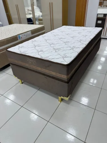 Cama Box Solteirão Jasmin Plus, base + colchão com molas ensacadas - Entrega imediata;