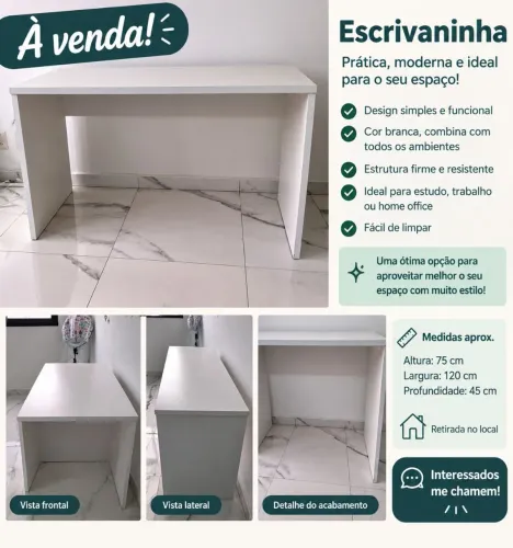 ESCRIVANINHA BRANCA À VENDA!