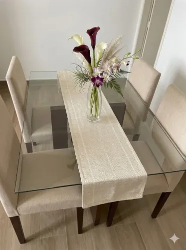 Mesa de Vidro 4 Cadeiras