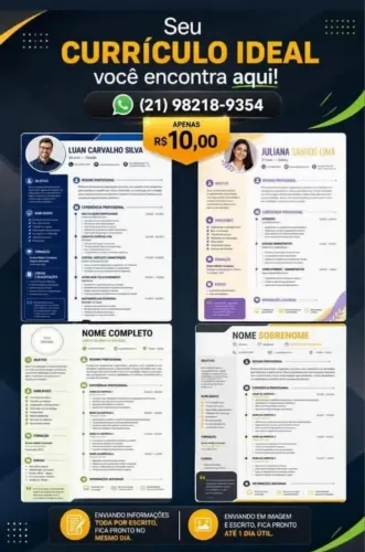 FAÇA SEU CURRÍCULO PROFISSIONAL COMIGO! 