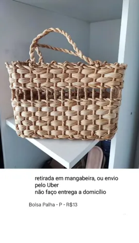 Bolsa de palha P em excelente estado 