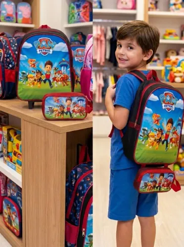 Mochila Escolar Infantil  Personagem com Estojo Promoção