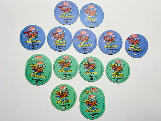 Tazos Looney Tunes Elma Chips (1997) - Super Tazo e Mega Tazo (Avulsos)