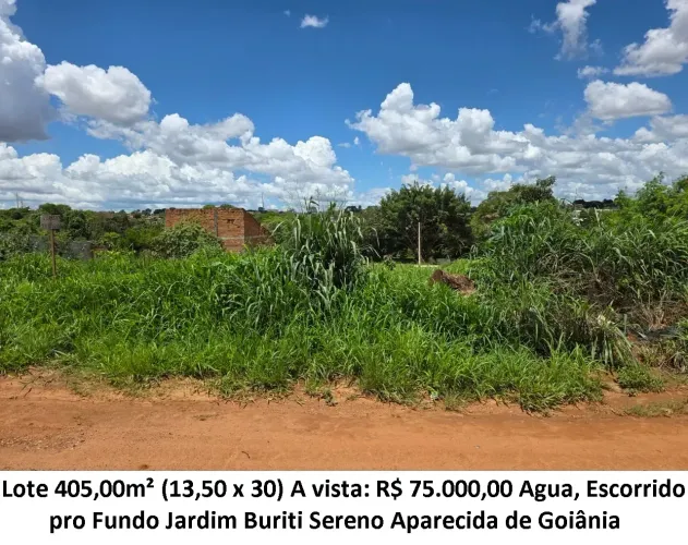 Leia a descrição: Lote 405,00m² (Agua) Jardim Buriti Sereno