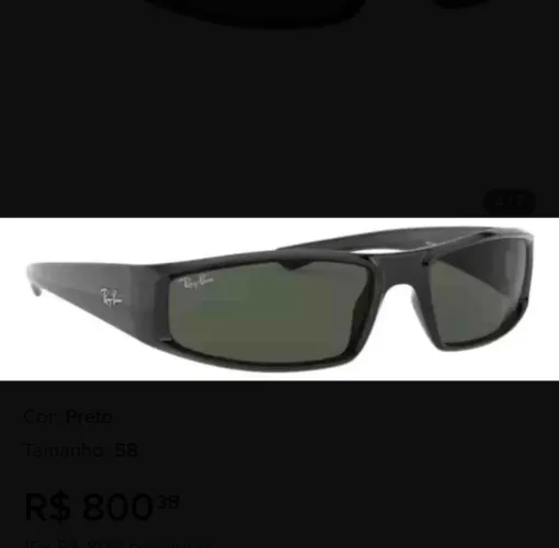 Oculos Sol Ray Ban Rb4335 601/71 58 Preto Lente Verde G15