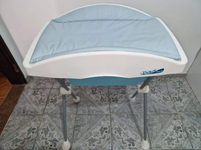 Banheira com Trocador Tchibum Burigotto Azul - Ótimo Estado