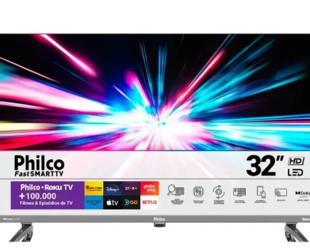 Smart Tv 32? Philco Roku Tv resolução HD e painel DLED - Bivolt